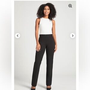 Betabrand | Classic Dress Pant Yoga Pant Straight Black Large